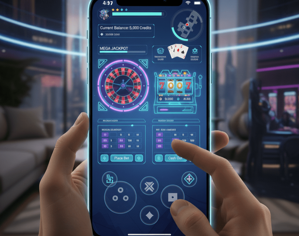 Mobile gaming interface for Lavish Luck Casino